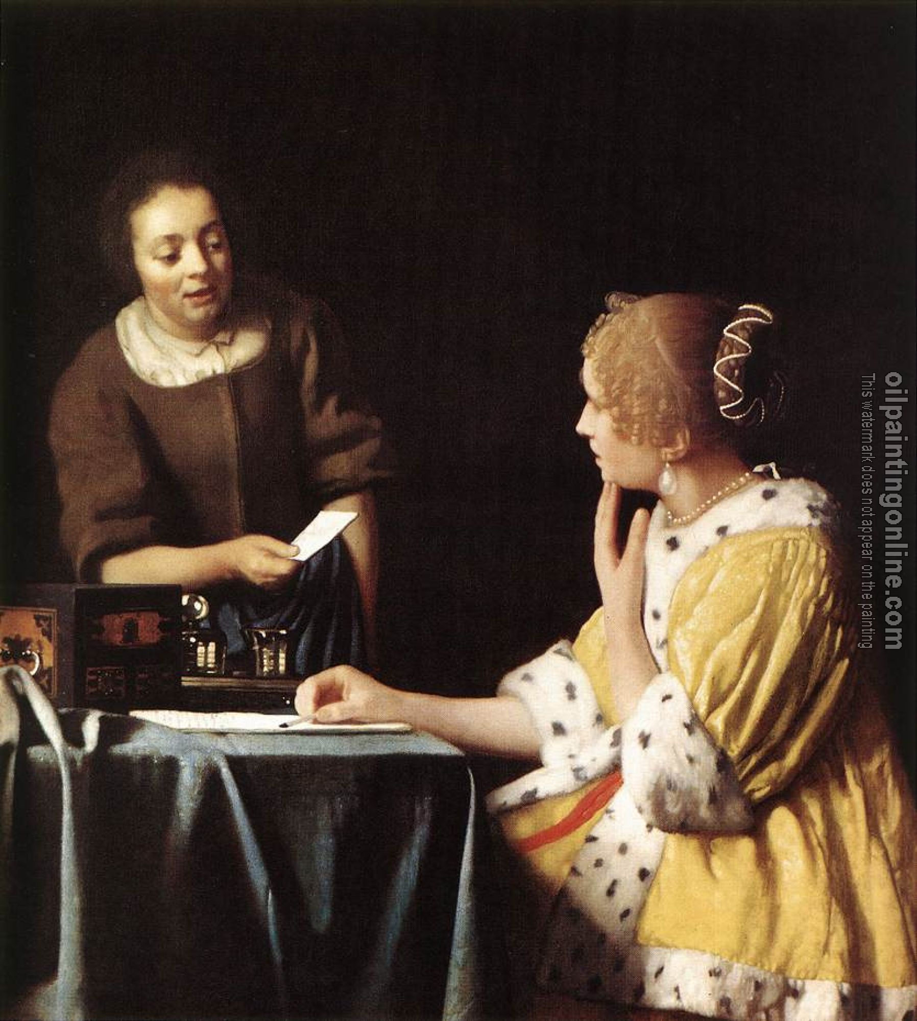 Vermeer, Jan - Lady with Her Maidservant Holding a Letter
